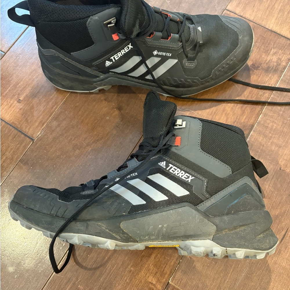 Adidas Black and Gray Athletic Shoes with Rugged Soles